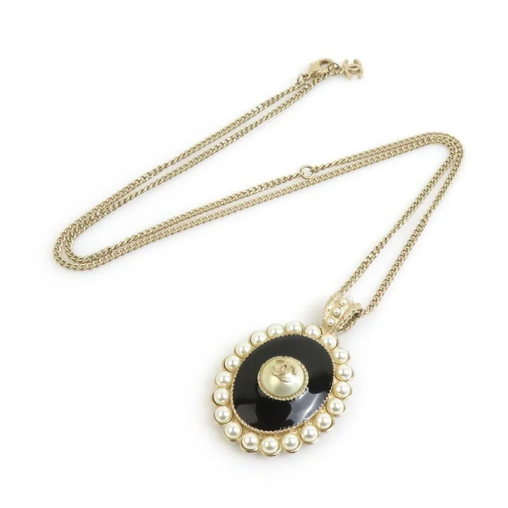 CHANEL Black Pearl Logo Necklace - Picture 2 of 5